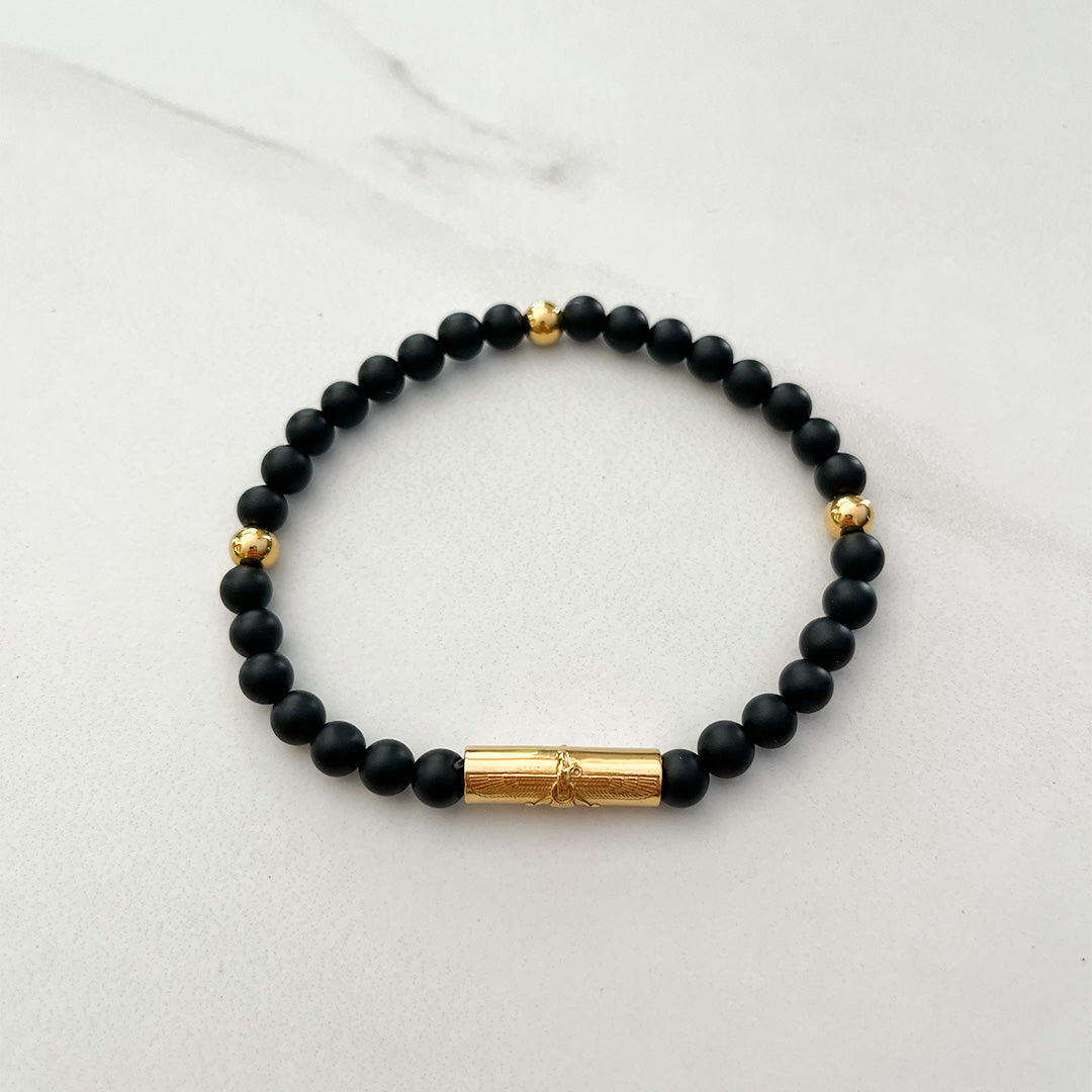 18K GoldPlated Stainless Steel Farvahar Bracelet Xerxes Jewelry